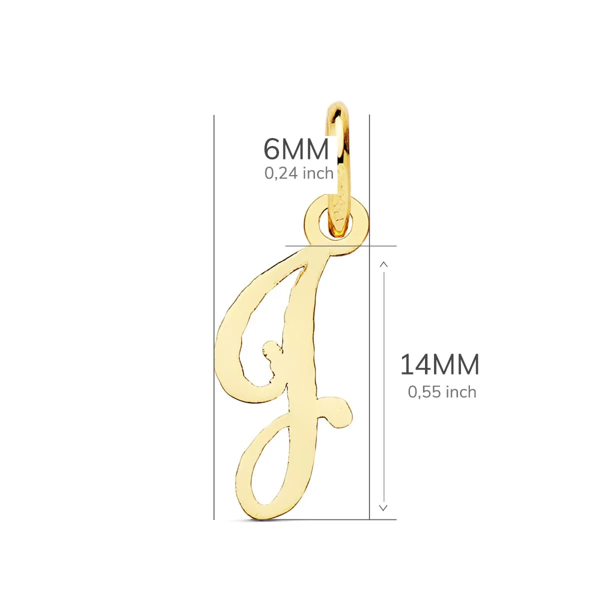 18K COLGANTE ORO AMARILLO LETRA " J " . 15X6 MM — vista 2