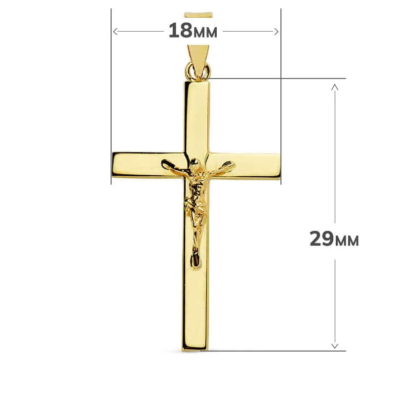 18K CRUZ ORO AMARILLO CON CRISTO 29X18X3 MM — vista 2