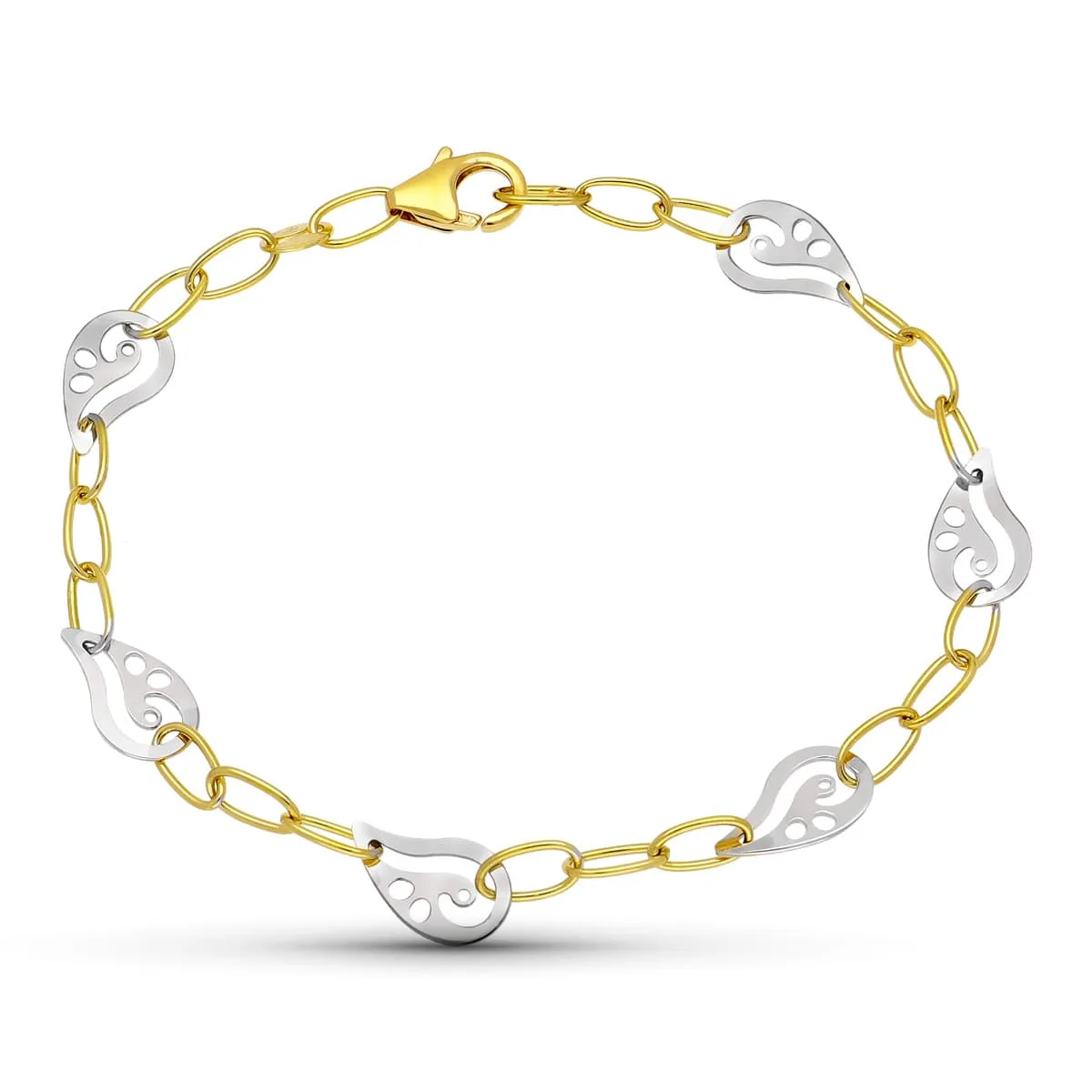 18K PULSERA ORO BICOLOR MOTIVOS