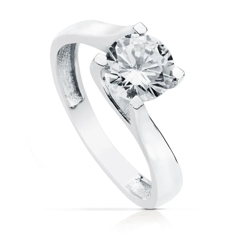 18K SOLITARIO ORO BLANCO 7 MM