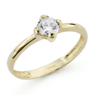 18K SOLITARIO ORO AMARILLO CIRCONITA 5 MM