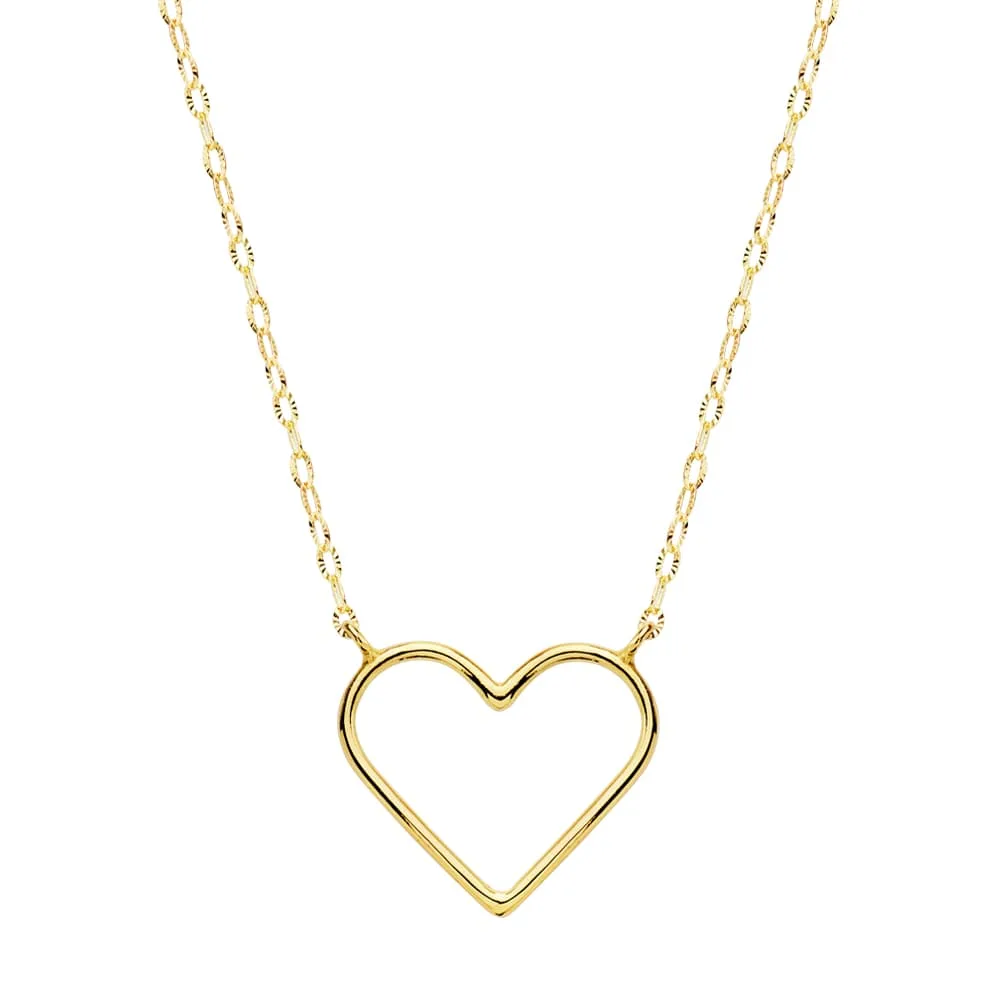 18K GARGANTILLA ORO AMARILLO CORAZONES 16X14 MM 40CM C. AMOR