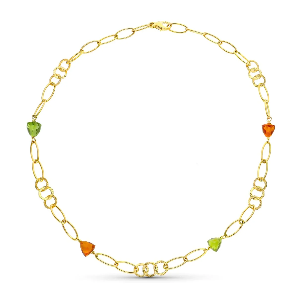 18K GARGANTILLA ORO AMARILLO PIEDRAS COLOR