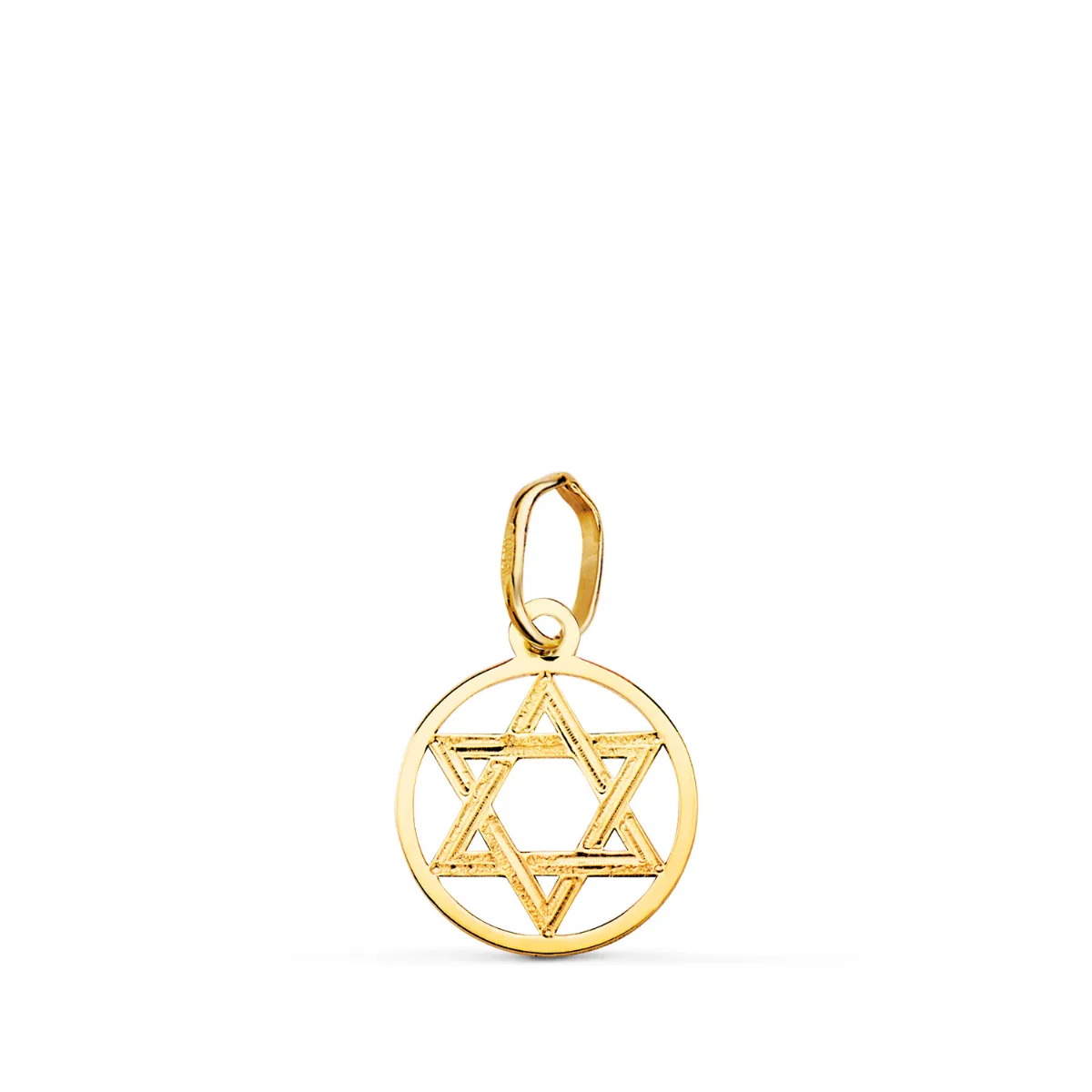 18K COLGANTE AMULETO  ORO AMARILLO ESTRELLA DE DAVID MINI 10MM