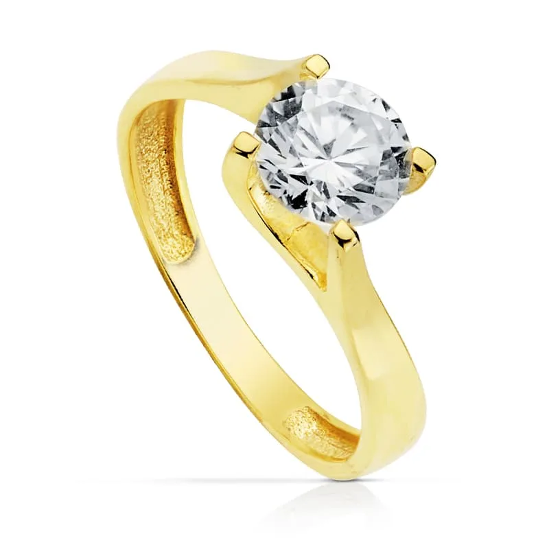 18K SOLITARIO ORO AMARILLO 7 MM