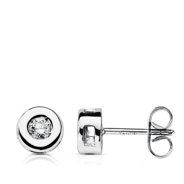 18K PENDIENTES ORO BLANCO DIAMANTES LABORATORIO 0,160 QTS. VS2-G. MEDIDA: 6 MM. CIERRE PRESION