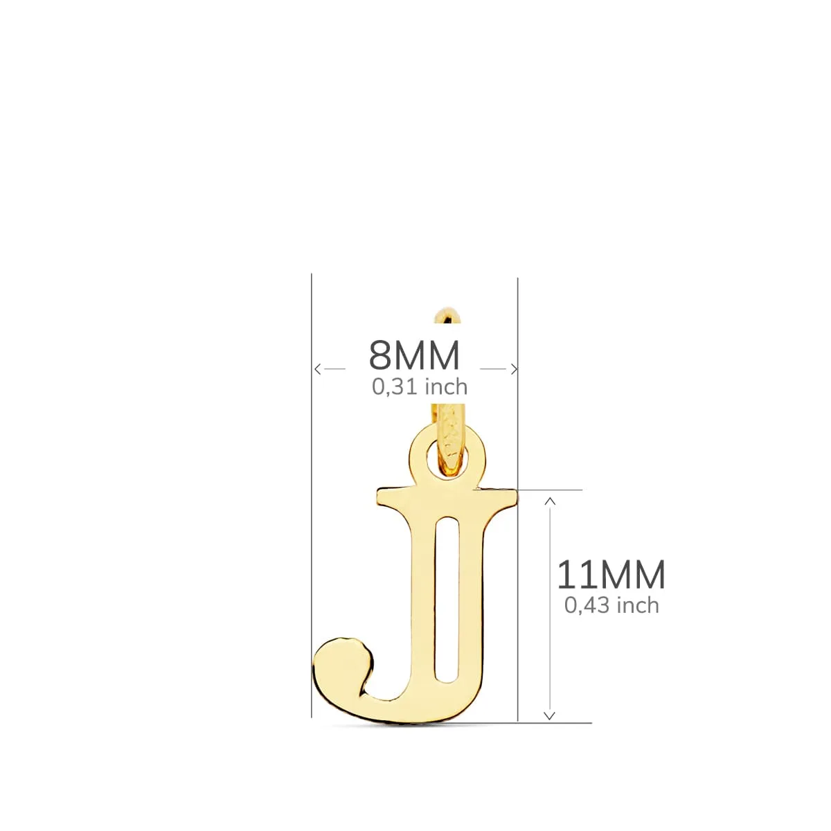18K COLGANTE ORO AMARILLO LETRA " J ". 11X8 MM — vista 2