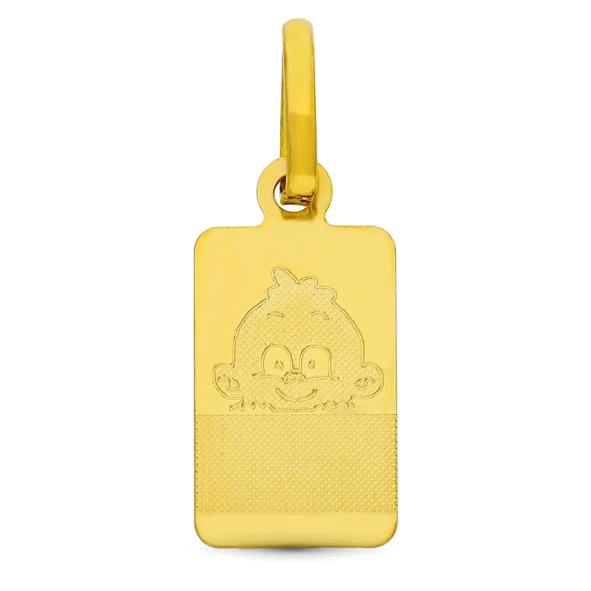 18K PLACA CHAPA ORO AMARILLO BEBE 16X8 MM