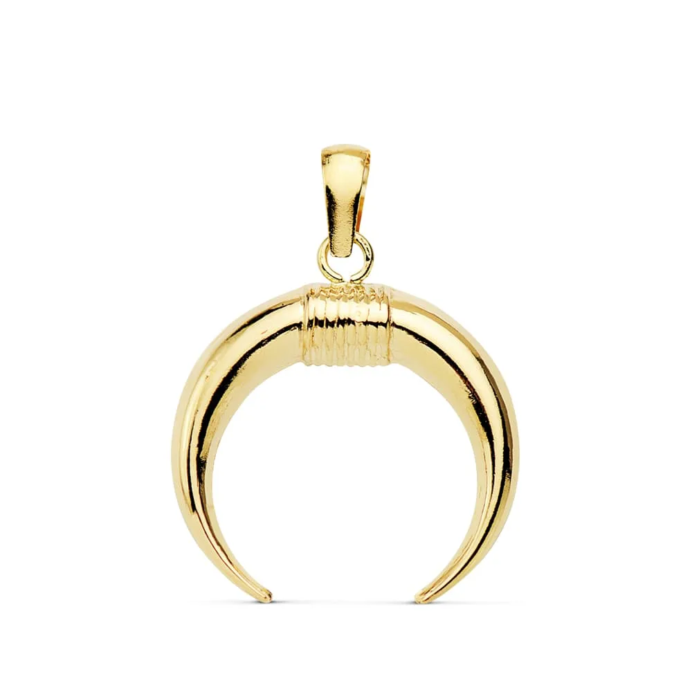 18K COLGANTE AMULETO ORO AMARILLO CUERNO 16X16 MM