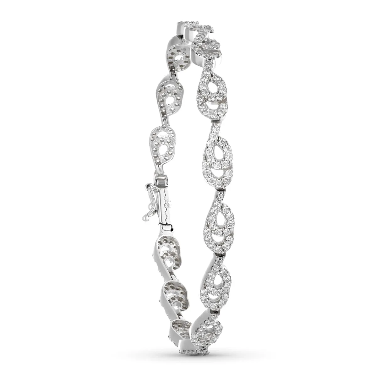 18K PULSERA ORO BLANCO CIRCONITA 19CM