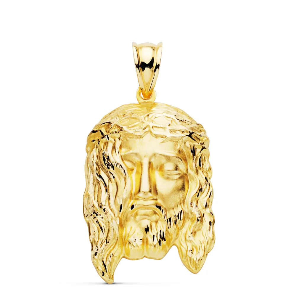 18K COLGANTE ORO AMARILLO CABEZA DE CRISTO  ESTAMPADO. 30X19 MM