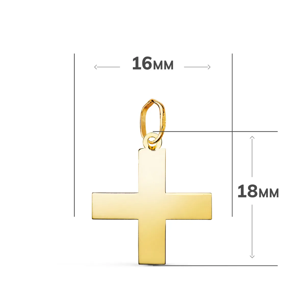 18K COLGANTE ORO AMARILLO CRUZ GRIEGA EN BRILLO. MEDIDA: 18 X 16 MM — vista 2