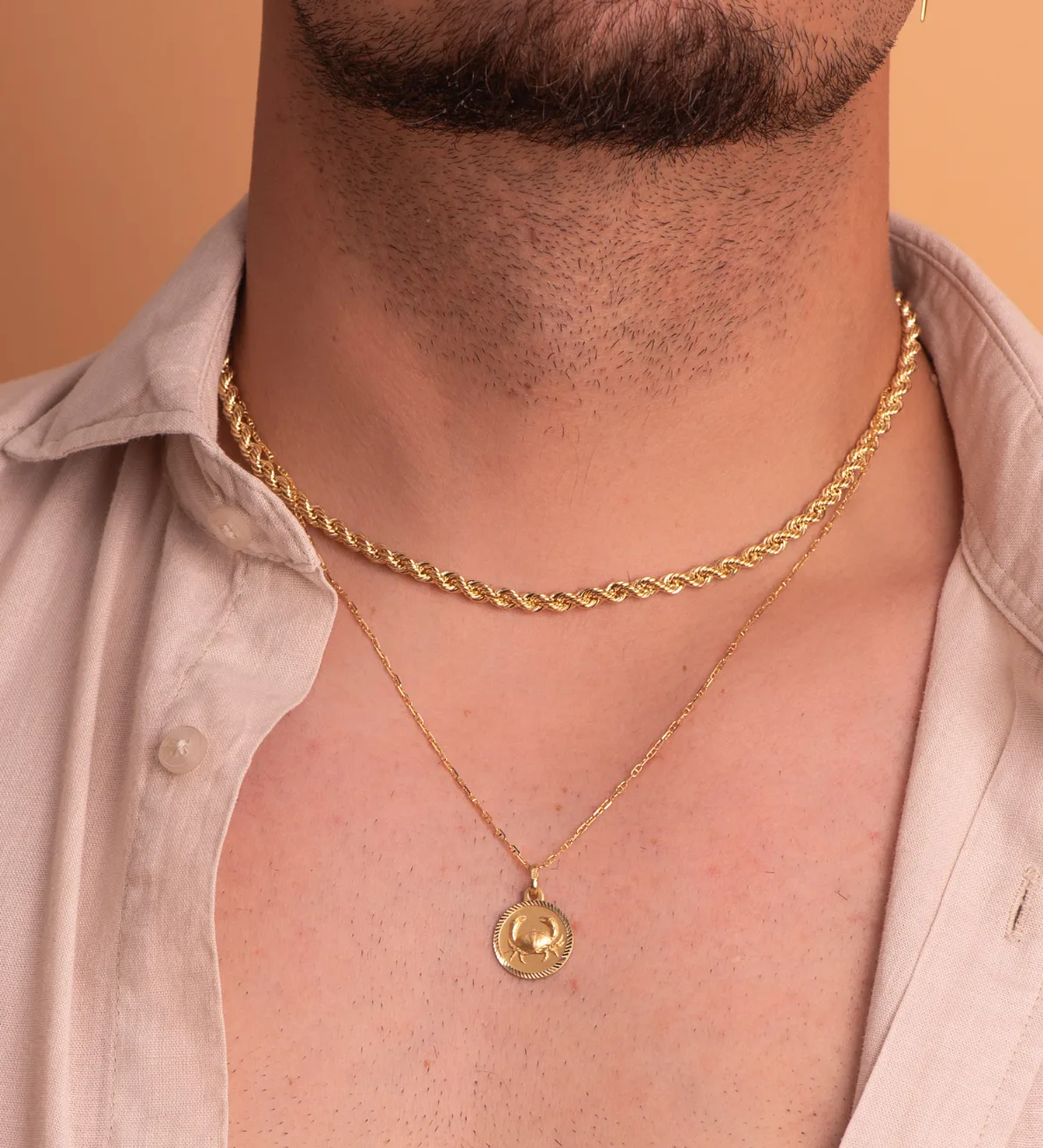 18K PLACA HOROSCOPO ORO AMARILLO CANCER 16 MM — vista 2