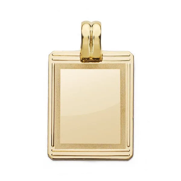 18K PLACA CHAPA ORO AMARILLO RECTANGULAR. 24X17 MM