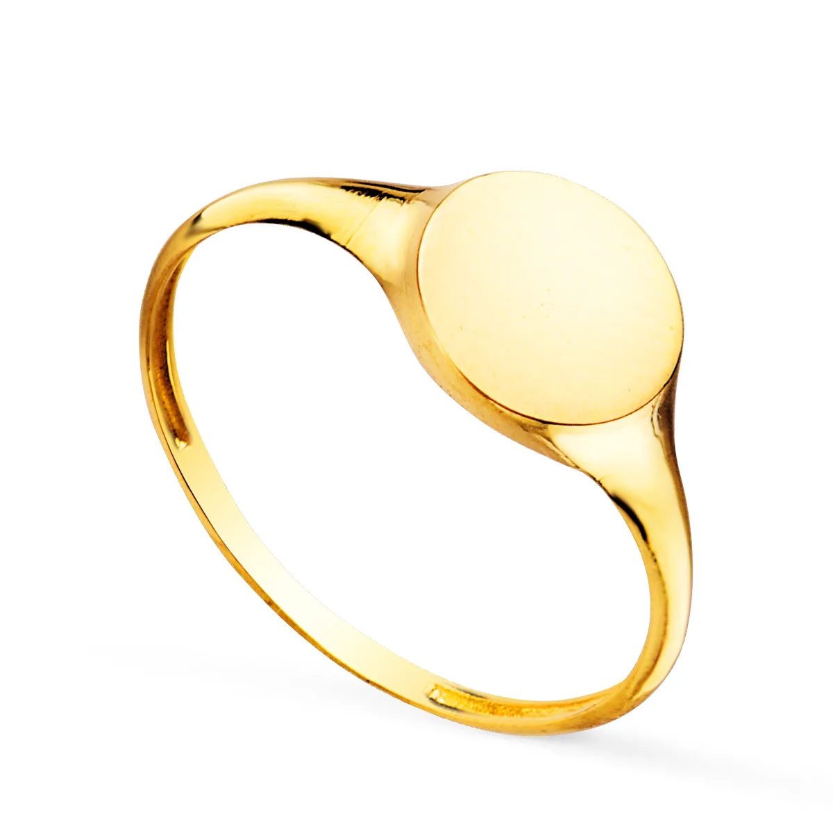 18K SELLO ORO AMARILLO FORMA REDONDA. ZONA GRABADO: 8 MM