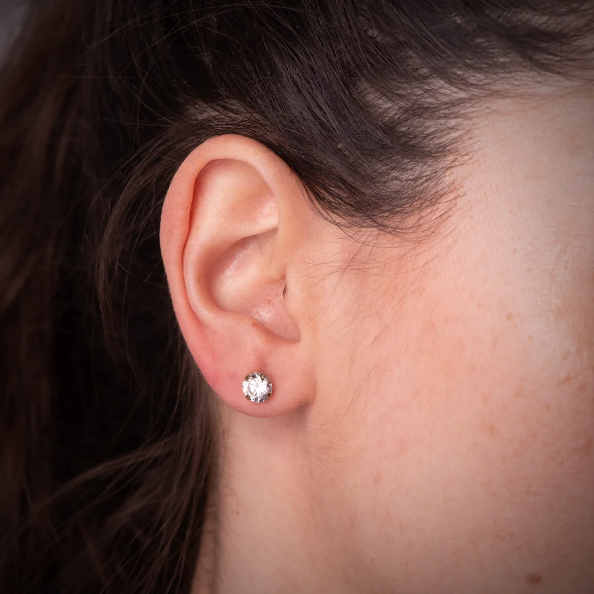 18K PENDIENTES ORO AMARILLO 4 GARRAS CON CIRCONITA. ANCHO: 6 MM CIERRE PRESION — vista 2