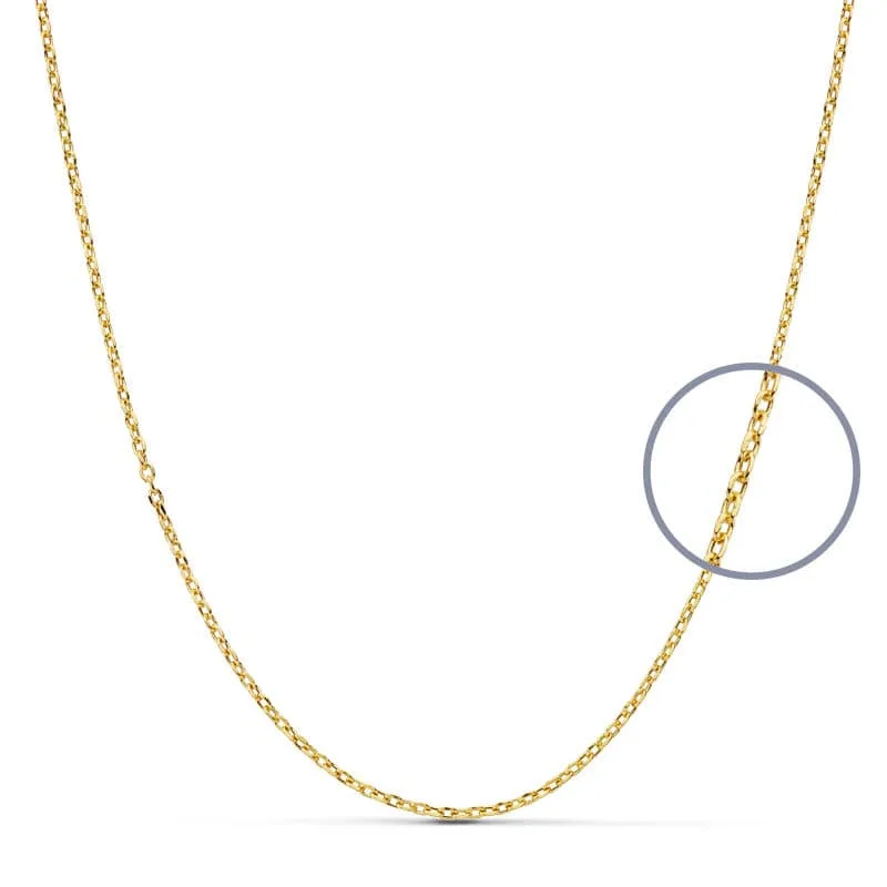 18K CADENA ORO AMARILLO FORZADA 50CM HUECA 1.2 MM