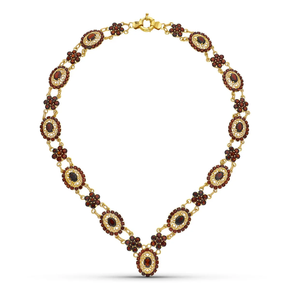 18K GARGANTILLA ORO AMARILLO GRANATES 42CM