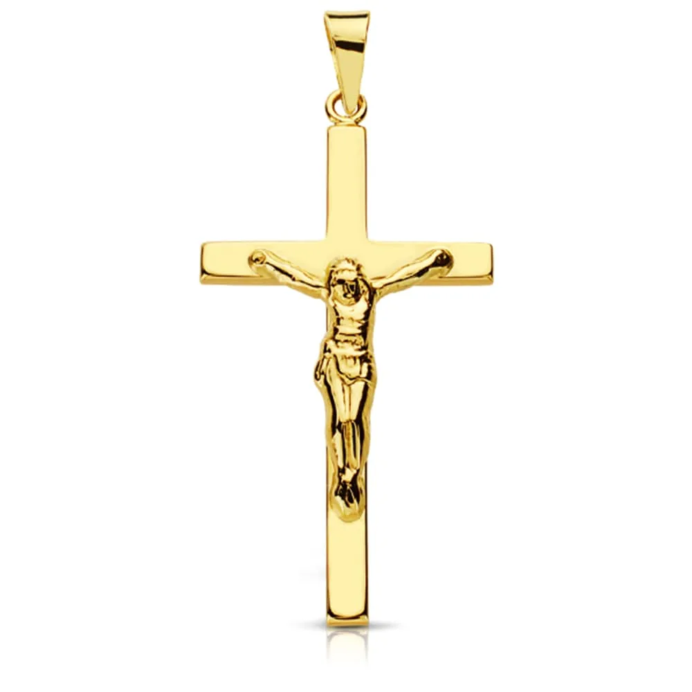 18K CRUZ ORO AMARILLO CON CRISTO. 31X16 MM