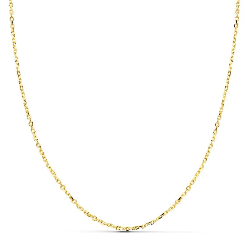 18K CADENA ORO AMARILLO MACIZA  FORZADA 45CM ANCHO 1.2 MM