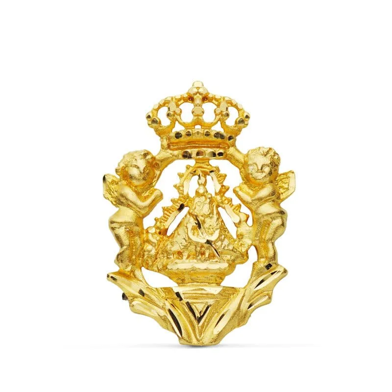 18K MEDALLA ORO AMARILLO VIRGEN DE LA CABEZA ESCUDO 27X20 MM
