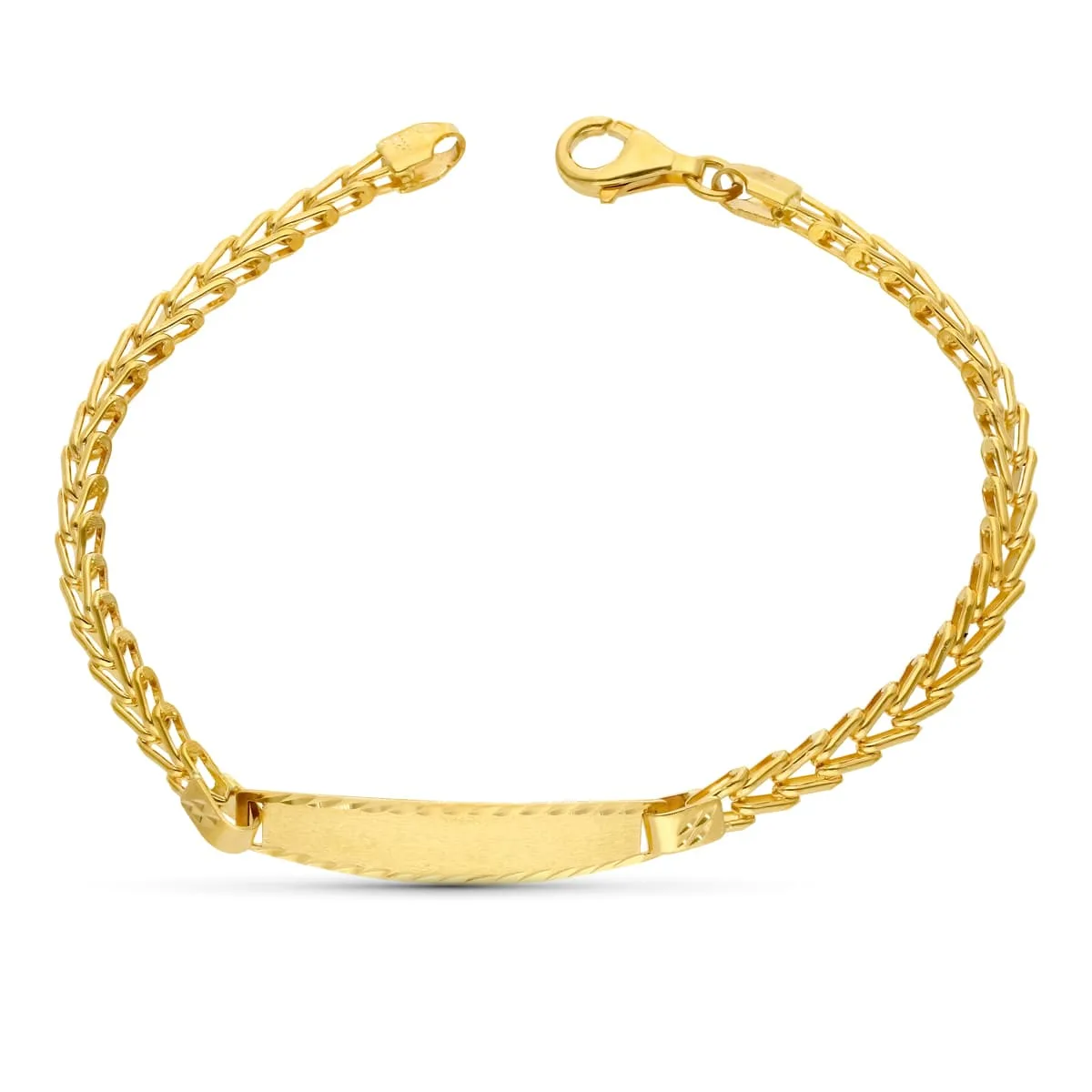 18K ESCLAVA ORO AMARILLO ESPIGA 18CM