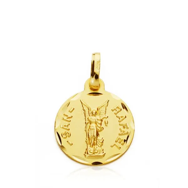 18K MEDALLA ORO AMARILLO SAN RAFAEL 14 MM