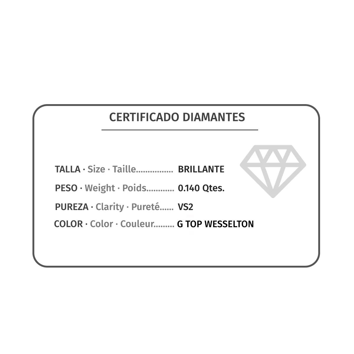 18K PENDIENTES CHATON ORO BLANCO DIAMANTES LABORATORIO 0,140 QTS VS2-G. MEDIDA: 5,5 X 5,5 MM. CIERRE PRESION — vista 3