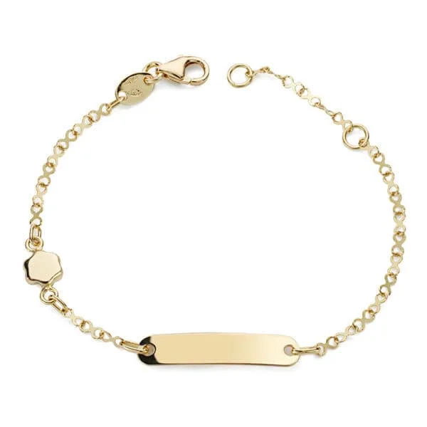 18K PULSERA ESCLAVA ORO AMARILLO MOTIVO FLOR 14CM