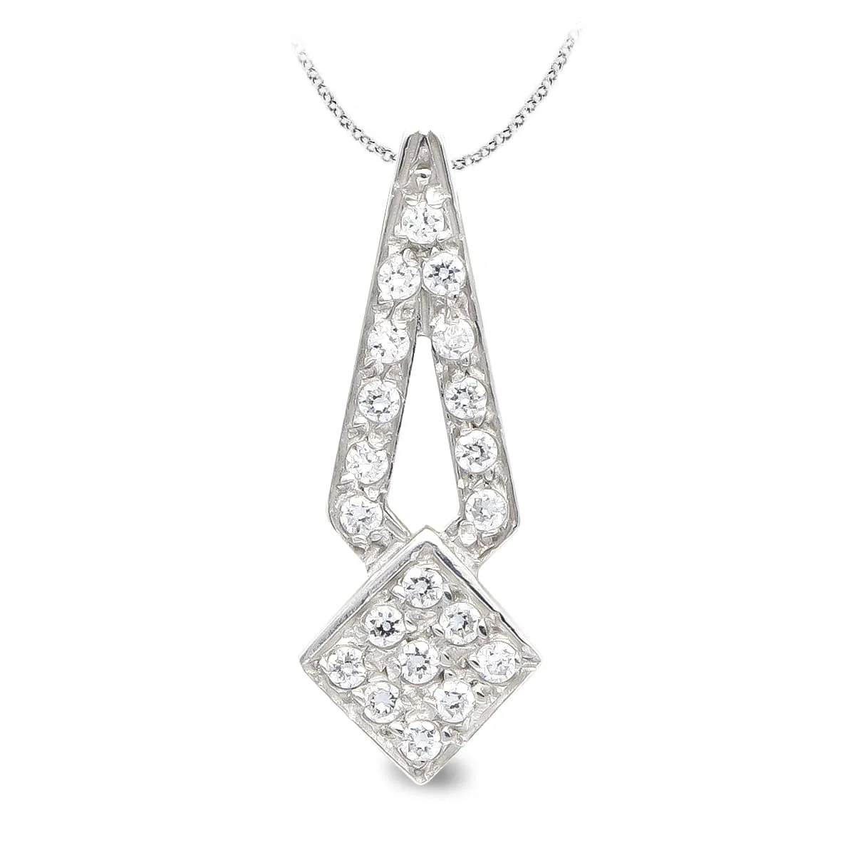 18K GARGANTILLA ORO BLANCO Y CIRCONITAS