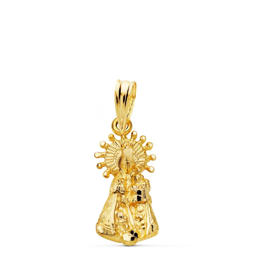 9K MEDALLA SILUETA ORO AMARILLO VIRGEN DE LOS DESAMPARADOS 17X9 MM