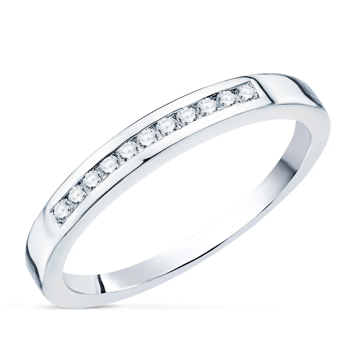 18K SORTIJA ORO BLANCO 11 DIAMANTES 0,150 QTS. VS2-G