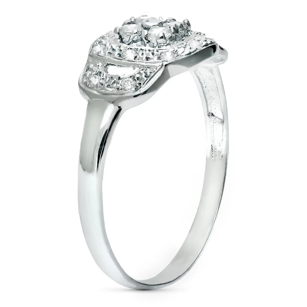 18K SORTIJA ORO BLANCO CON CIRCONITAS. ANCHO: 9 MM — vista 2