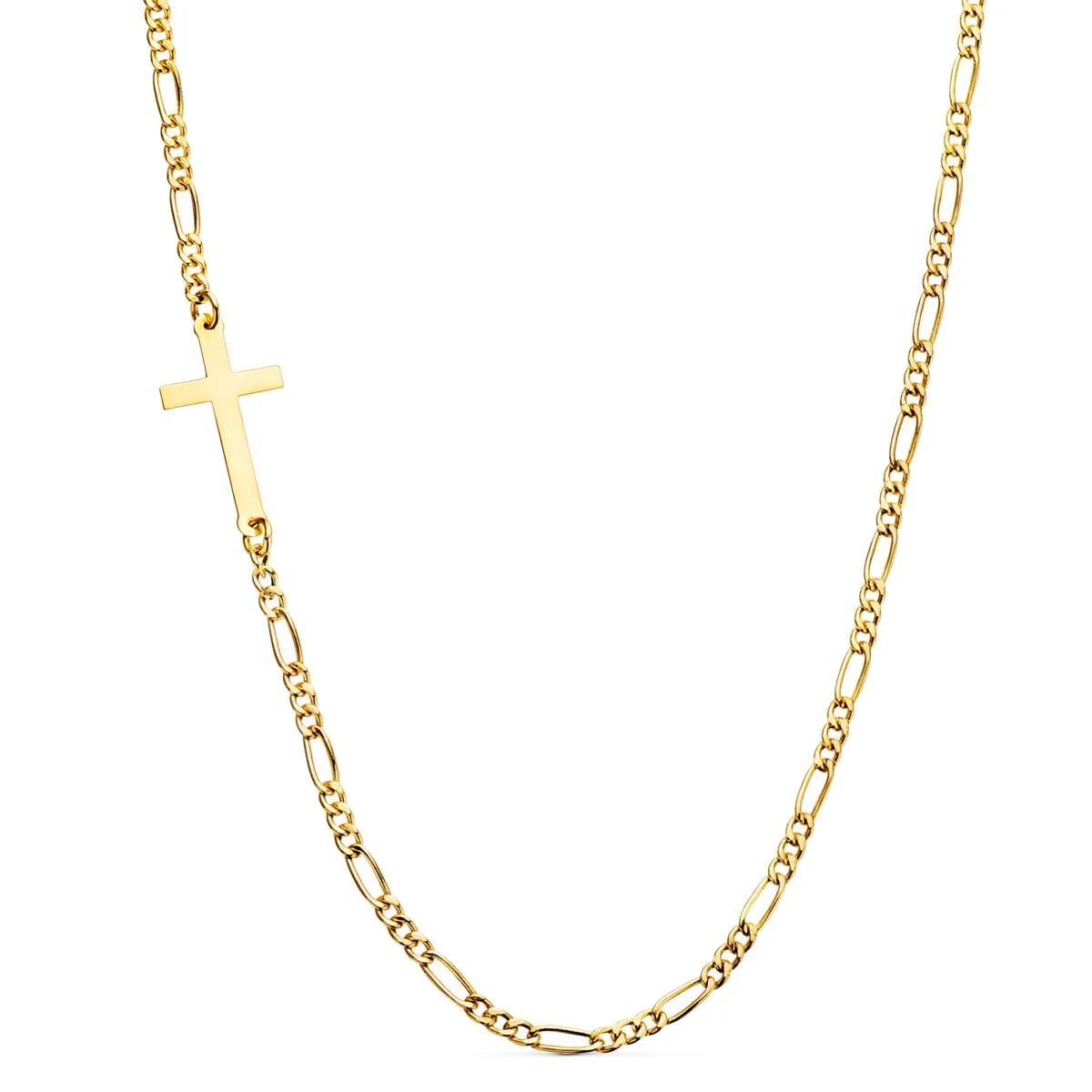 18K GARGANTILLA ORO AMARILLO CON CRUZ Y CADENA CARTIER LARGO: 42CM