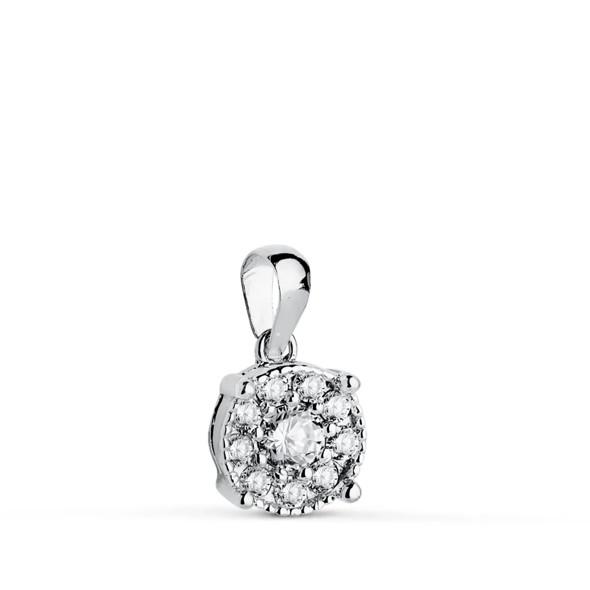 18K COLGANTE ORO BLANCO DIAMANTES DE LABORATORIO TALLA BRILLANTE 0,182 QTES. G-VS1. MEDIDA: 8 X 6,5 MM