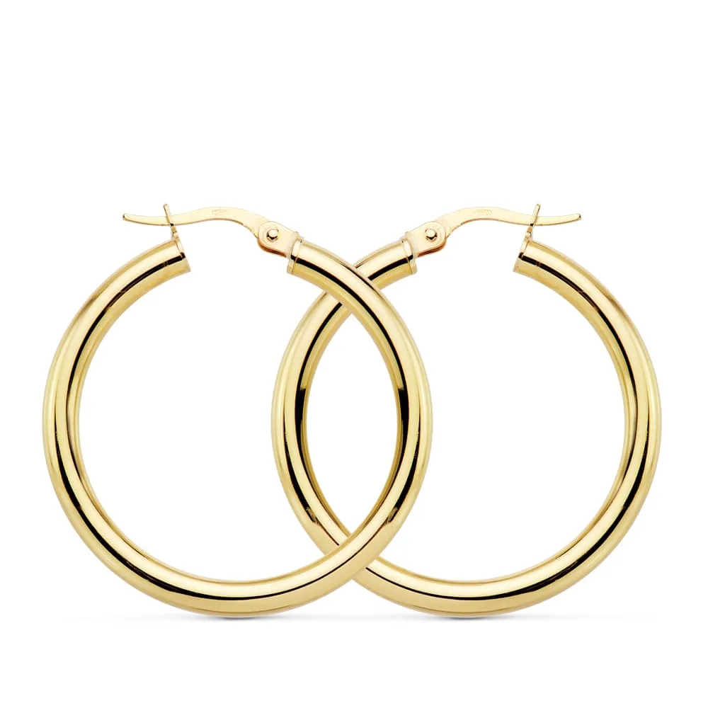 18K AROS REDONDOS HUECOS 30 X 3MM 3.05GRS