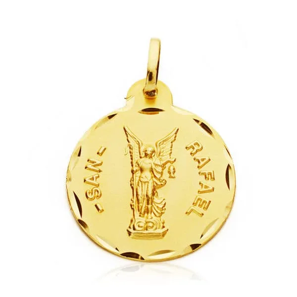 18K MEDALLA ORO AMARILLO SAN RAFAEL 20 MM