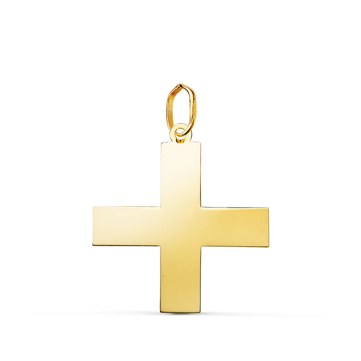 18K COLGANTE ORO AMARILLO CRUZ GRIEGA EN BRILLO. MEDIDA: 22 X 20 MM