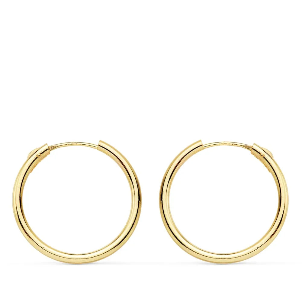 18K AROS ORO AMARILLO REDONDOS LISOS LIGEROS 18X1.50 MM