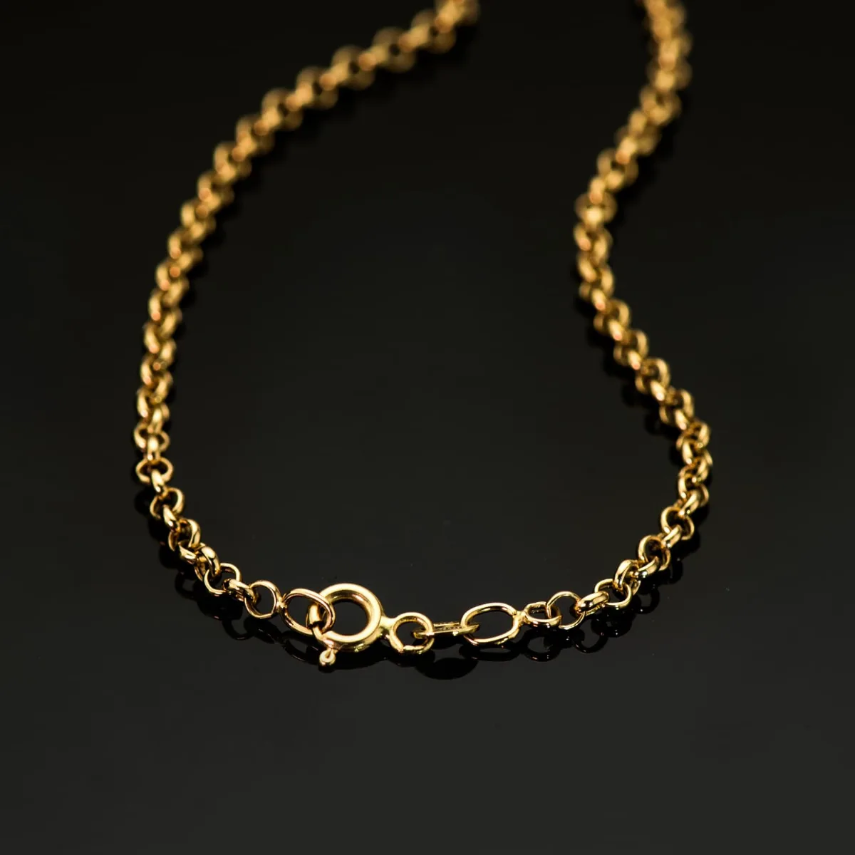 18K CADENA ORO AMARILLO ROLO HUECA LIGERA ANCHO: 2.5MM LARGO: 50CM CIERRE REASA — vista 2