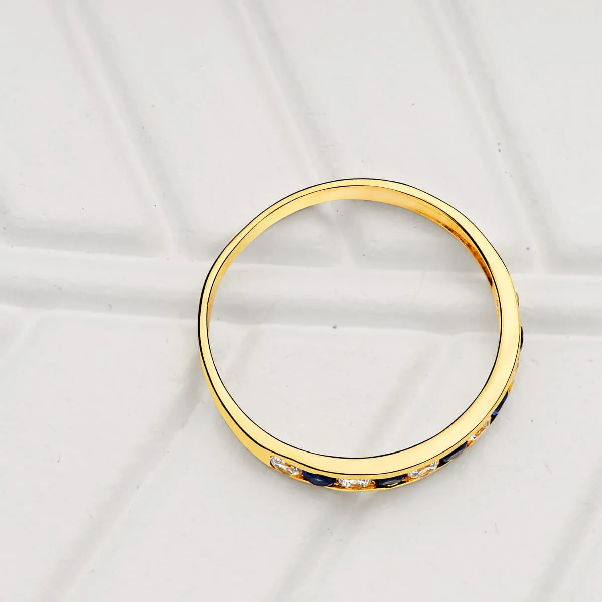 18K SORTIJA ORO AMARILLO CIRCONITA ROSA FRANCIA ANCHO CUERPO 2.5 MM — vista 2