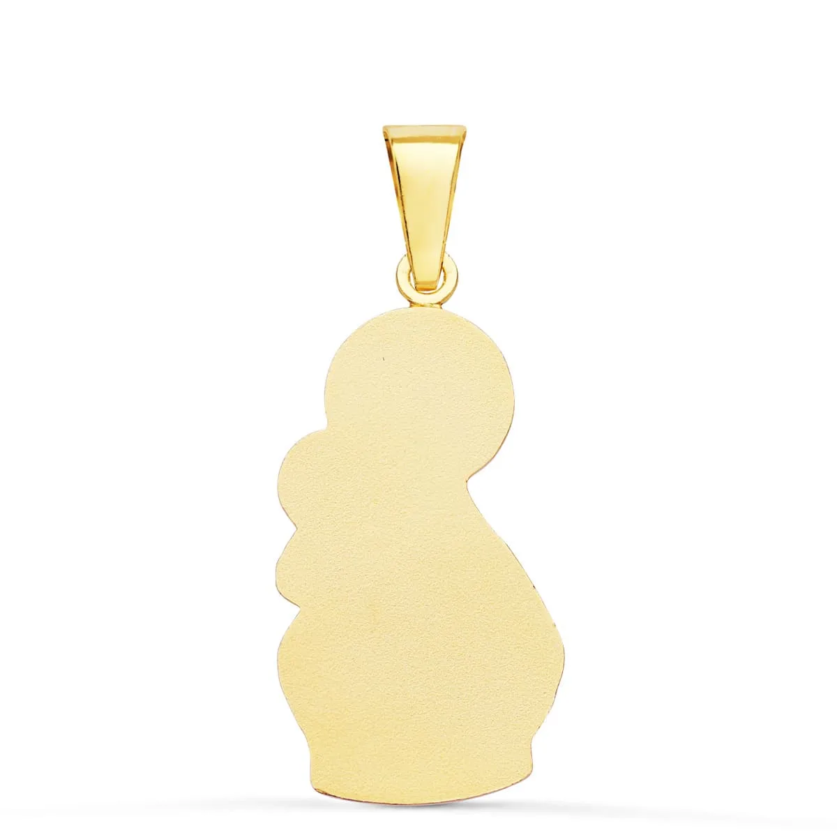 18K MEDALLA ORO AMARILLO VIRGEN DEL CARMEN SILUETA 28X14 MM — vista 2