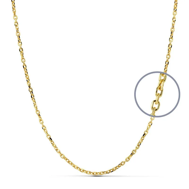 18K CADENA ORO AMARILLO FORZADA HUECA. LARGO: 50CM. ANCHO: 2 MM