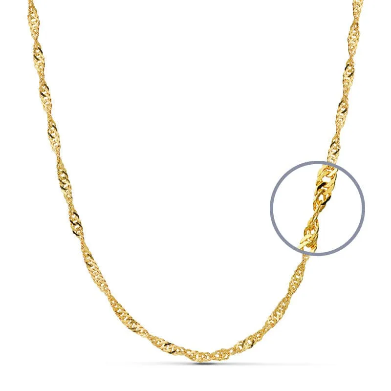 18K CADENA ORO AMARILLO SINGAPUR 40CM 2.7 MM