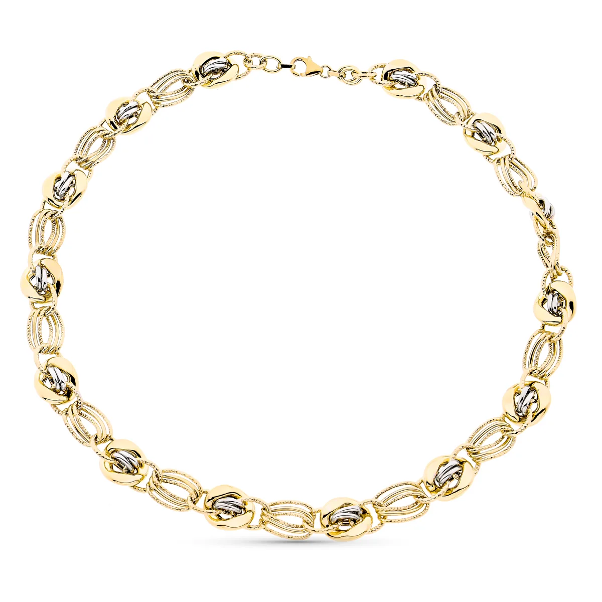 9K COLLAR ORO BICOLOR 45CM