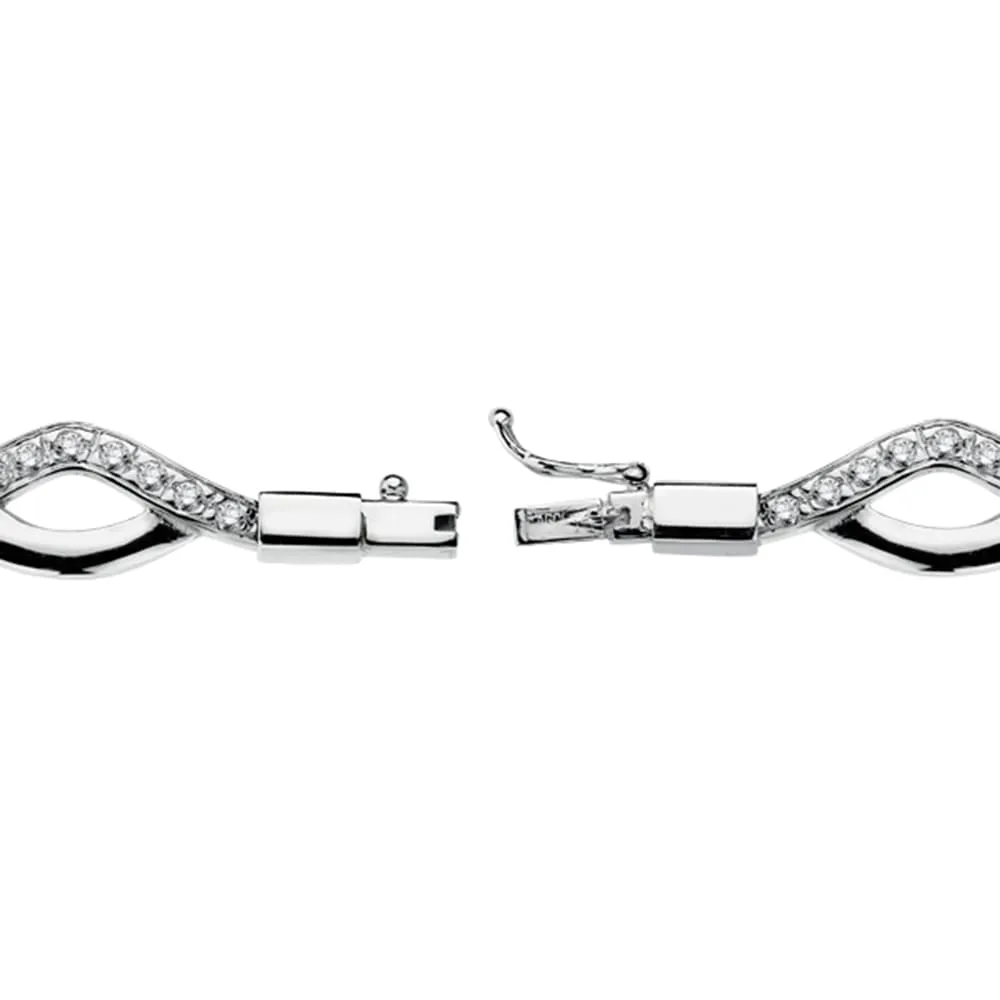 18K PULSERA ORO BLANCO CIRCONITA 18.5CM — vista 2