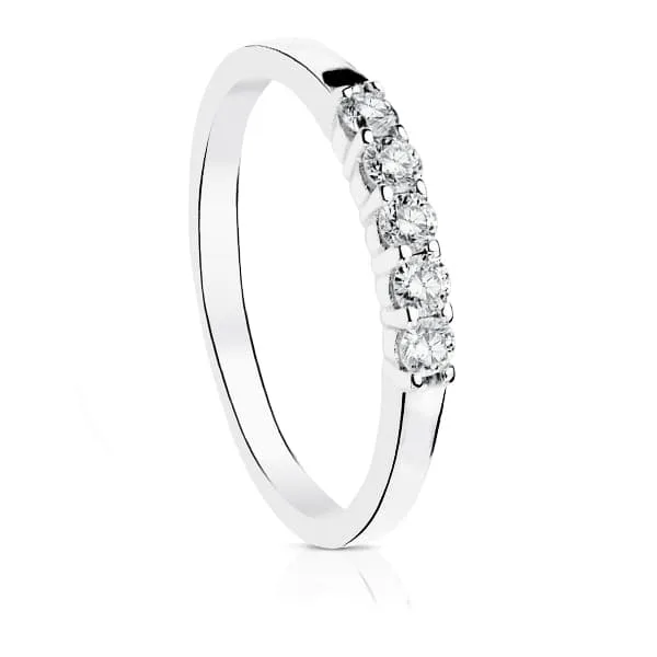 18K ALIANZA O ANILLO DE  DIAMANTES DE LABORATORIO TALLA BRILLANTE ORO BLANCO 0,300 QTS. PUREZA VS2 COLOR G  ANCHO 2,3 MM GROSOR 1,8 MM