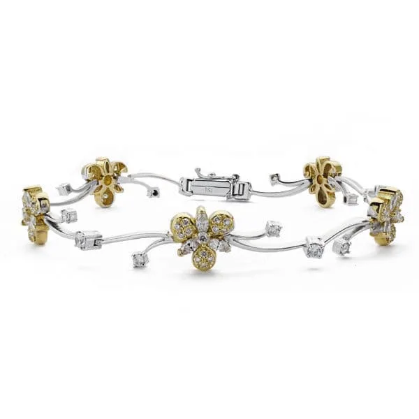 18K PULSERA ORO BICOLOR CIRCONITA LONGITUD 20CM ANCHO 10 MM