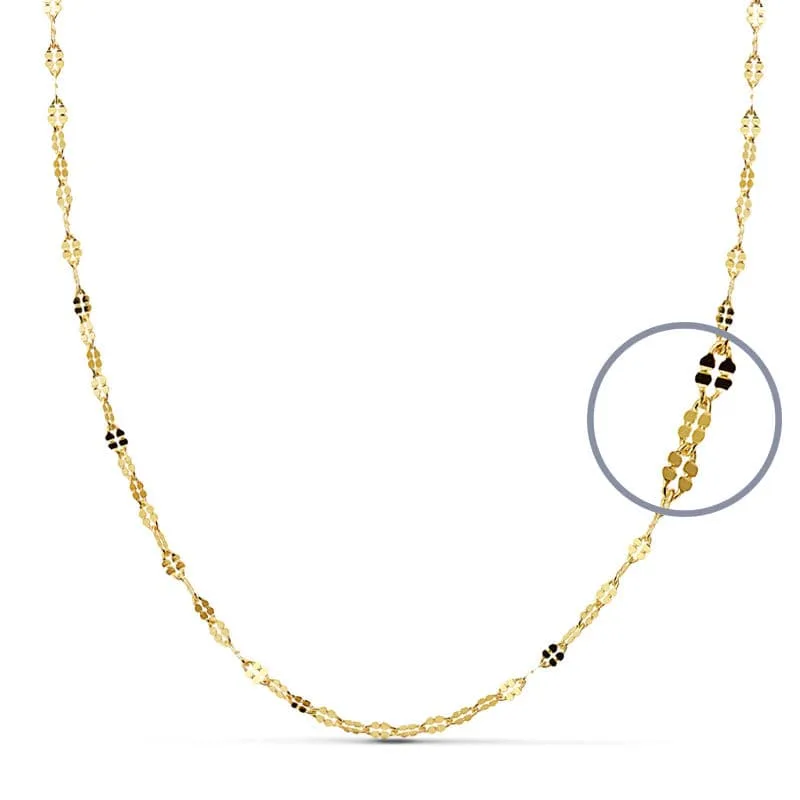 18K CADENA MACIZA ORO AMARILLO DIAMANTADA 45CMX1.5.