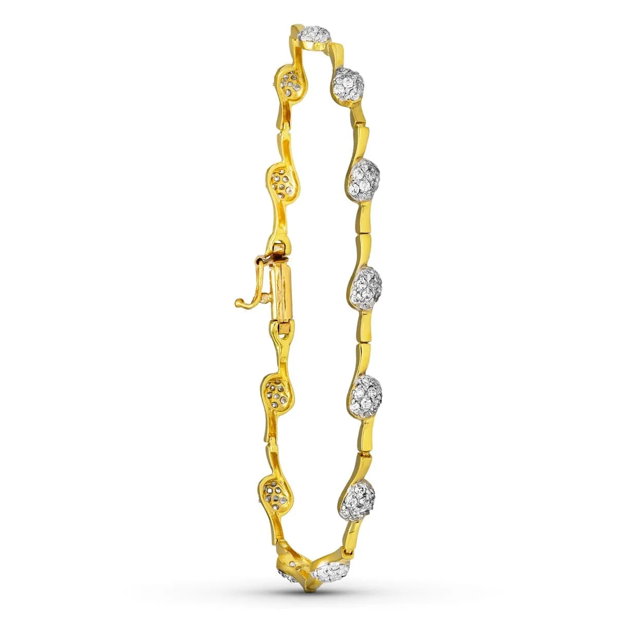 18K PULSERA ORO BICOLOR CIRCONITAS